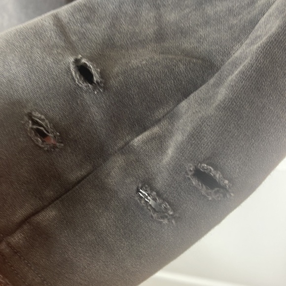 Aerie Wide Leg Fleece Skater Sweatpants Distressed Washed Black Medium - Picture 7 of 16